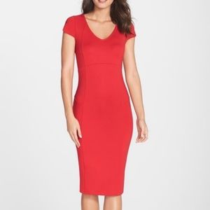 Felicity & Coco Red Knee Length Dress